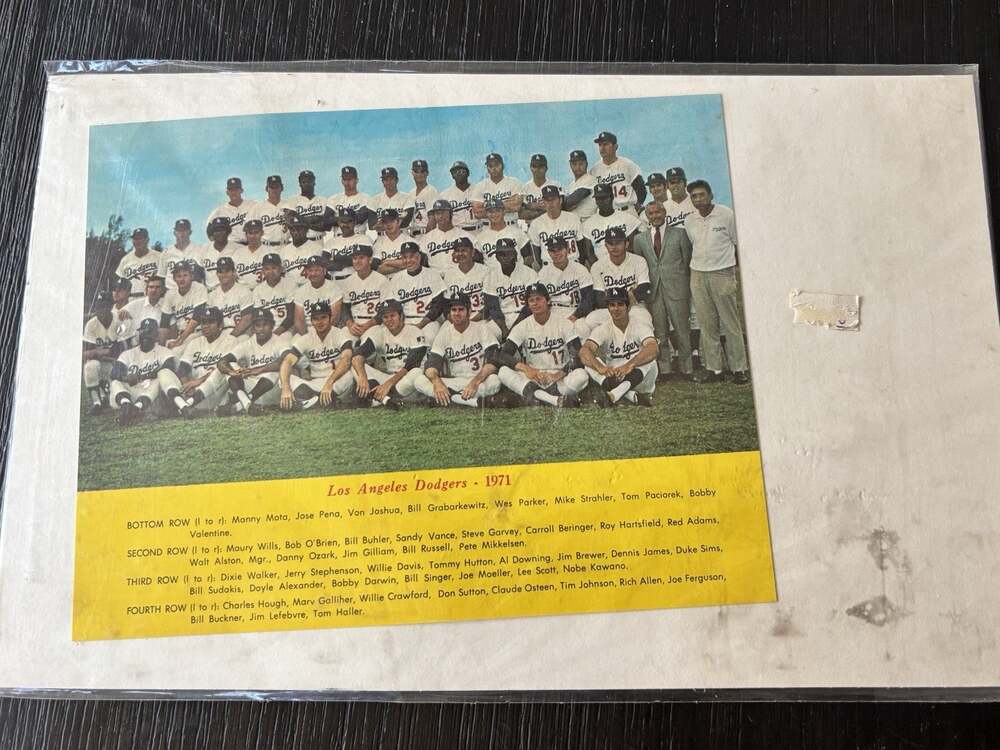 Los Angeles Dodgers 1971 Vintage Baseball Team Photo Print w/ Player Names